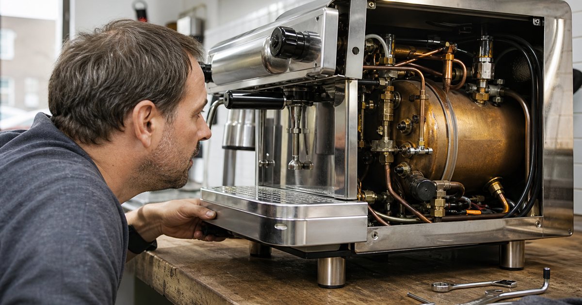 What should a buyer do when considering a used high end espresso machine?