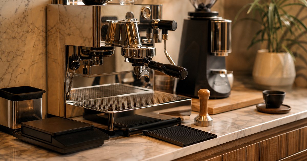 What counter space and setup does a serious espresso station require at home?